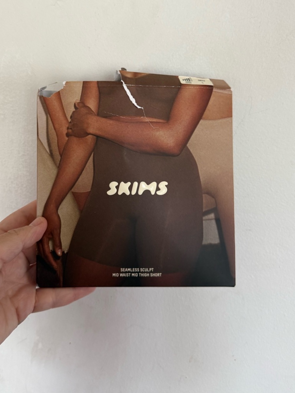 NIB Skims Womens Seamless Sculpt Mid Waist Mid Thigh Skort, Onyx, Size Large